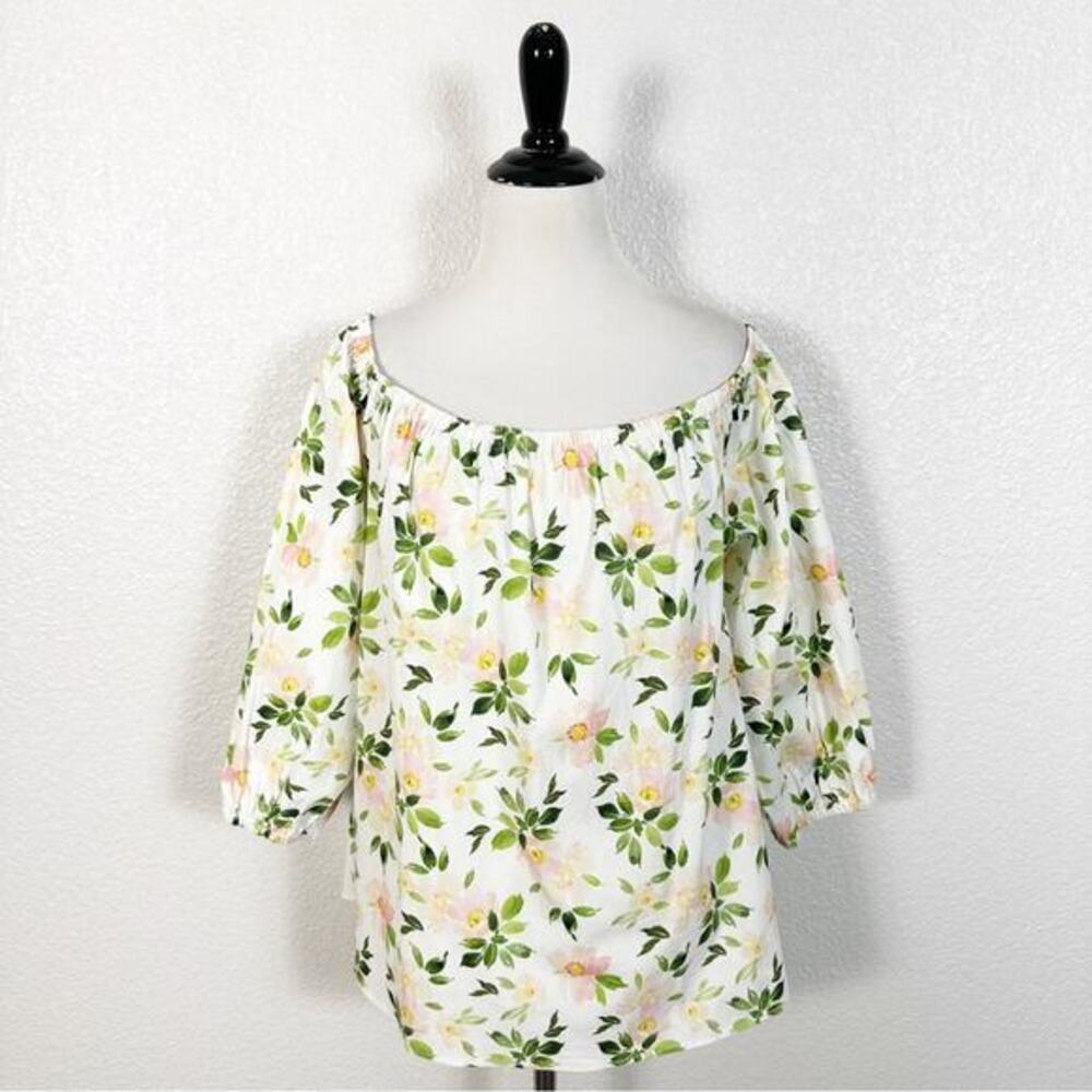 Never A Wallflower NWT Large Cottagecore Floral‎ Button Off The Shoulder Top